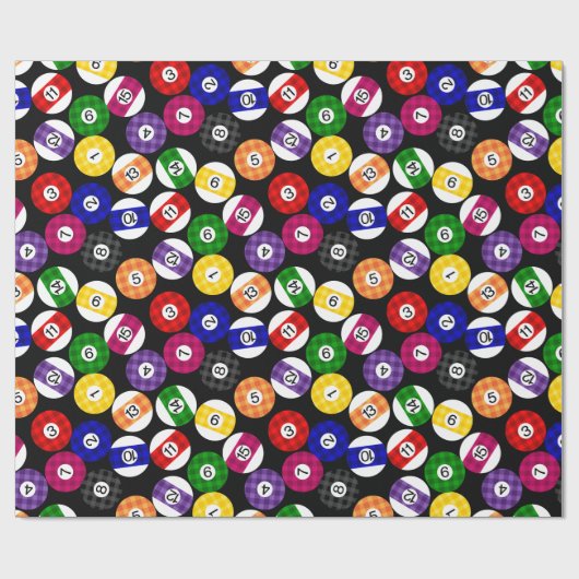 Fun Country Style Checkered Billiards Pattern Cadeaupapier (Vlak)