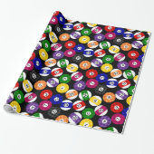 Fun Country Style Checkered Billiards Pattern Cadeaupapier (Uitgerold)