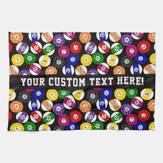 Fun Country Style Checkered Billiards Pattern Theedoek (Horizontaal)