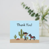 Fun cowboy western garçon merci carte postale (Debout devant)