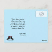 Fun cowboy western garçon merci carte postale (Dos)