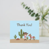 Fun cowgirl western fille merci carte postale (Debout devant)