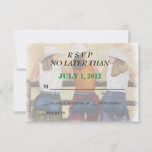 FUN COWGIRLS CARTES RSVP PERSONNALISABLES (Devant)