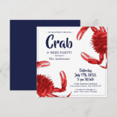 Fun Crab Boil White Summer Party Invitation person (Devant / Derrière)