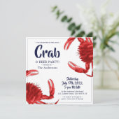 Fun Crab Boil White Summer Party Invitation person (Debout devant)