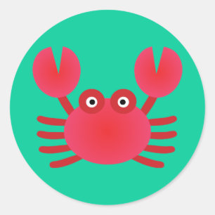 Fun Crab Ronde Sticker