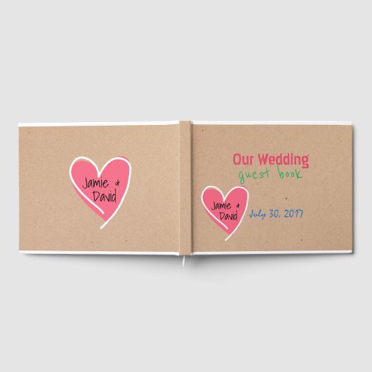 Fun Craft Paper Kijk bruiloft Guest Book Gastenboek (Volledig)