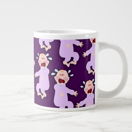 Fun Cranky Crybaby Characters Cartoon Art Extra Grote Mok (Rechts)