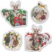 Fun Create Your Own Christmas Photo Custom Holiday Sticker (Voorkant)