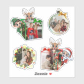 Fun Create Your Own Christmas Photo Custom Holiday Sticker (Vel)