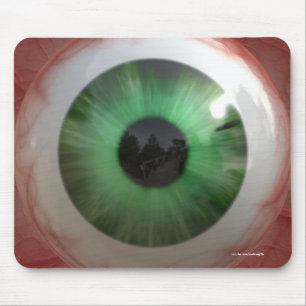 Fun Creepy Green Eye ball - Weird,Tasteless Gift Muismat