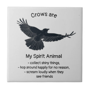 Fun Crows Bird Spirit Animal Humor Quote Totem   Tegeltje