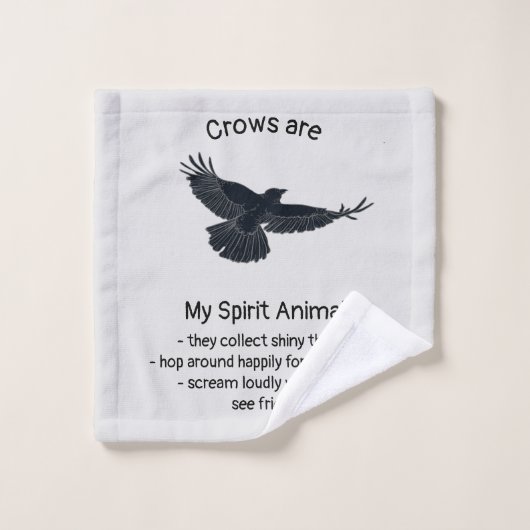 Fun Crows Bird Spirit Animal Humour Citation Totem (Gant de toilette)