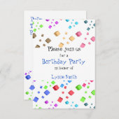 Fun Cubes Invitation Anniversaire (Devant / Derrière)