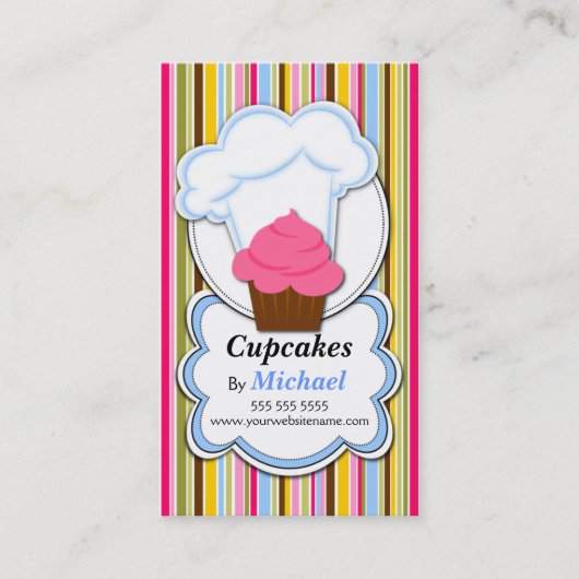 Fun Cupcake & Baker's Pet Visitekaartjes (Voorkant)