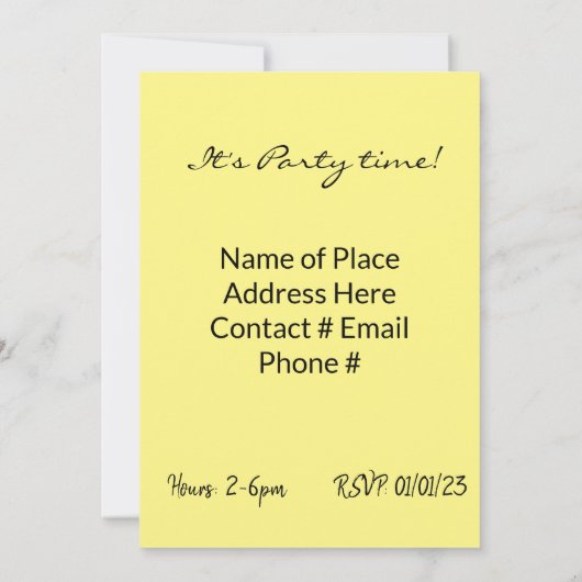 FUN Cupcake Bonne Invitation Anniversaire (Dos)