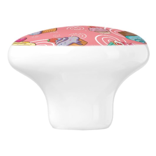 Fun Cupcake Design Ceramic Knob Keramische Knop (Zijkant)