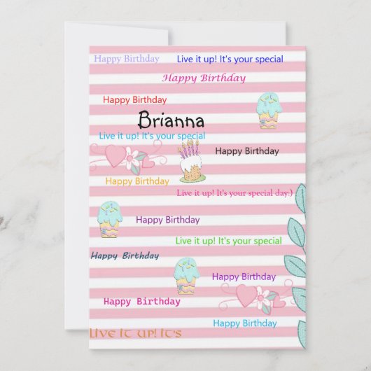 FUN Cupcake Happy Birthday uitnodiging (Voorkant)