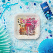 Fun Custom Aged Birthday  Girly Bicycle Papieren Bordje (Feest)