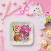 Fun Custom Aged Birthday Girly Bicycle Papieren Bordje (Feest)