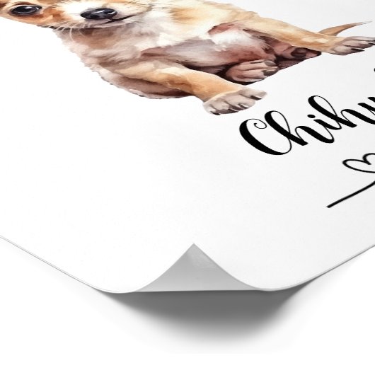 Fun Custom Chihuahua Poster "Minuscule mais puissa (Coin)