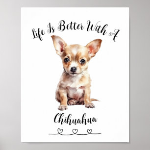 Fun Custom Chihuahua Poster "Minuscule mais puissa