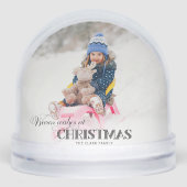 Fun Custom Christmas Typographie Photo Snow Globe (Avant)