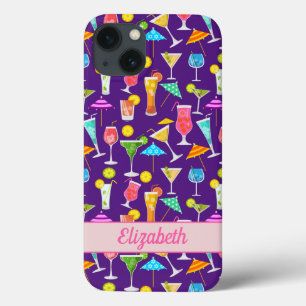 Fun Custom Cocktail Party Patroon iPhone 13 Hoesje
