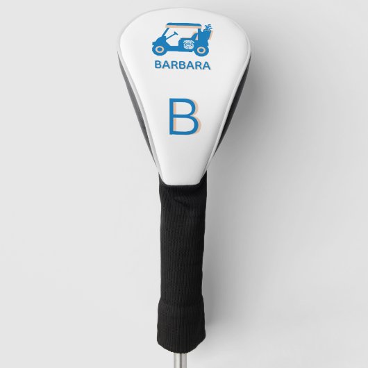 Fun Custom Golf Cart Monogram Name Golfheadcover (Voorkant)