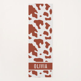 Fun Custom Name Ayrshire Koe Animal Print Patroon Yogamat
