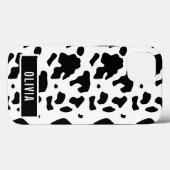 Fun Custom Name Holstein Koe Animal Print Patroon Case-Mate iPhone Case (Achterkant (horizontaal))
