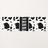 Fun Custom Name Holstein Koe Animal Print Patroon Yogamat (Achterkant (horizontaal))