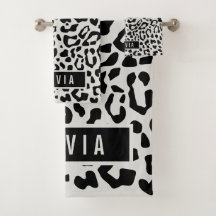 Fun Custom Name Snow Leopard Animal Print Patroon