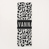 Fun Custom Name Snow Leopard Animal Print Patroon Yogamat (Achterkant)