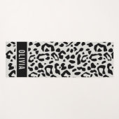 Fun Custom Name Snow Leopard Animal Print Patroon Yogamat (Voorkant (horizontaal))