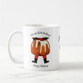 Fun Custom Pudding Merry-kerstmonogram Koffiemok (Links)