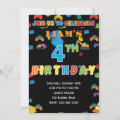 Fun Customizable Construction Birthday Invitation (Devant)