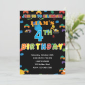 Fun Customizable Construction Birthday Invitation (Debout devant)