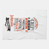 Fun Cute Add Name Spooky Halloween Kitchen Towel Theedoek (Horizontaal)