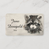 Fun Cute Aquarelle Raccoon Animal Carte de visite (Dos)