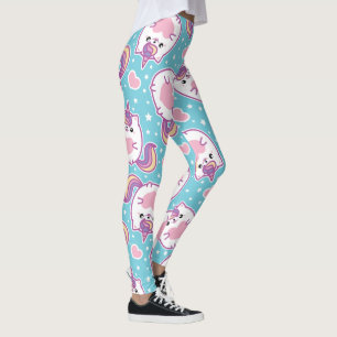 Fun Cute Chubby Kitschy Unicorn Kat Leggings