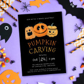 Fun Cute Citrouille Carving Halloween Invitation d
