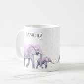 Fun Cute d Pink Elephants Modern Koffiemok (Voorkant links)