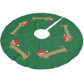 Fun Cute Dachshund Dark Green Kerstmis Kerstboom Rok (Gekanteld)