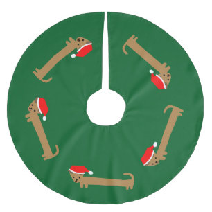 Fun Cute Dachshund Dark Green Kerstmis Kerstboom Rok