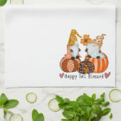 Fun Cute Happy Herfst Blessed Gnomes Theedoek (Gevouwen)
