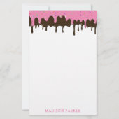 Fun Cute Ice Cream Drift Personal Stationery Paper Briefpapier (Voorkant)