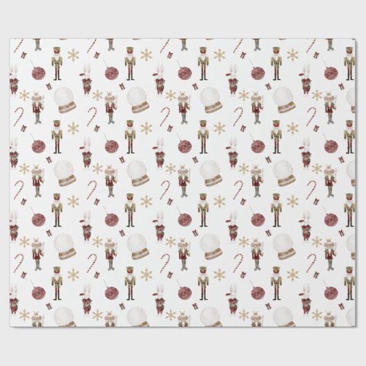 Fun Cute Kerstmis Waterverf Accu 3 Cft Cadeaupapier (Vlak)