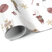 Fun Cute Kerstmis Waterverf Accu 3 Cft Cadeaupapier (Rol Hoek)