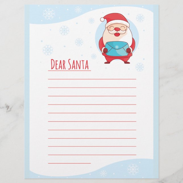Fun Cute Letter to Beste Santa Claus-sjabloon (Voorkant)